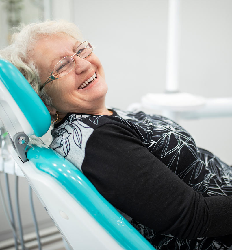 Older Woman on Dental Chair